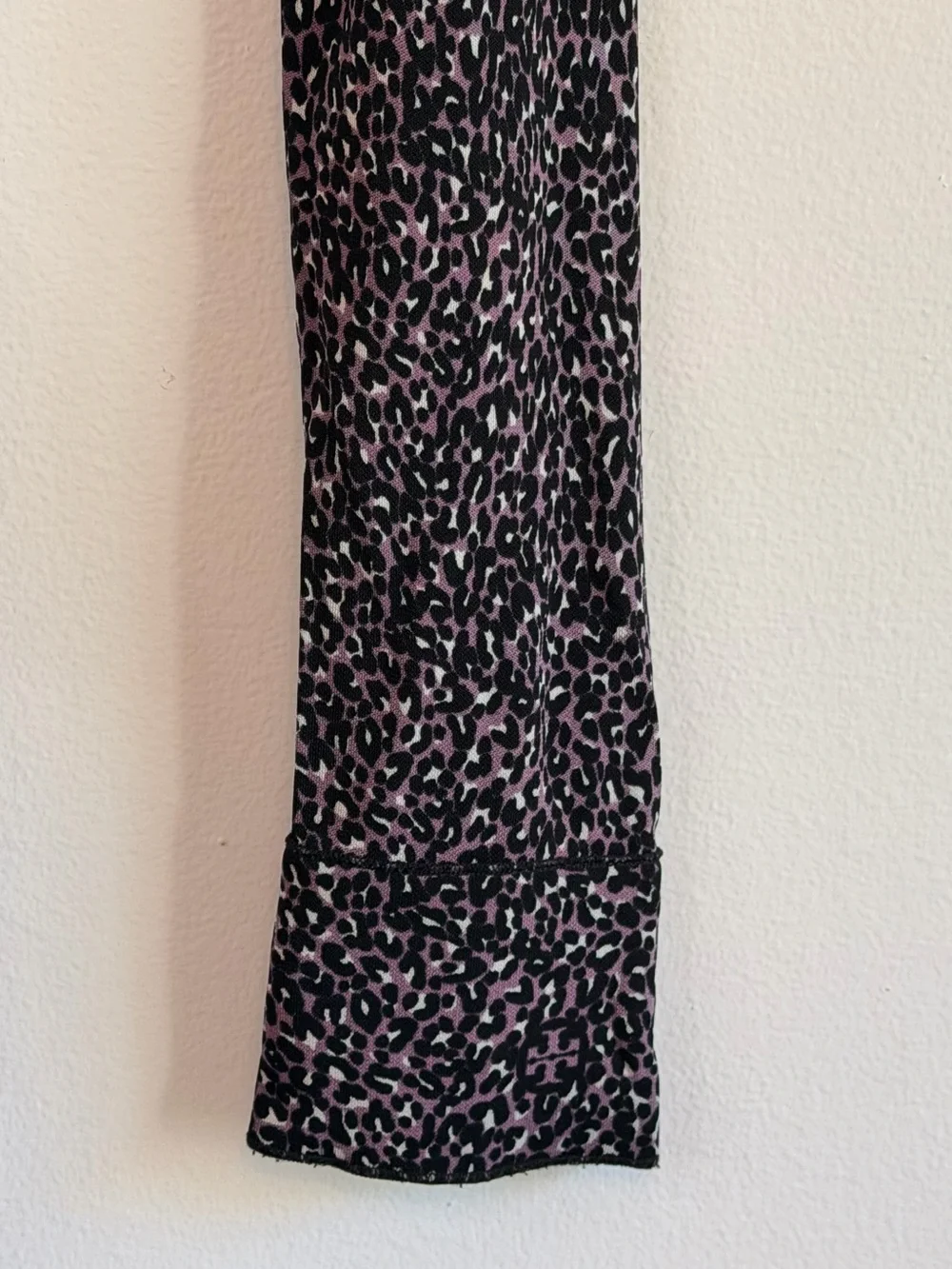 Tory Burch Leopard Print Long-Sleeve Belted Sheath Dress Purple Women’s Size XS